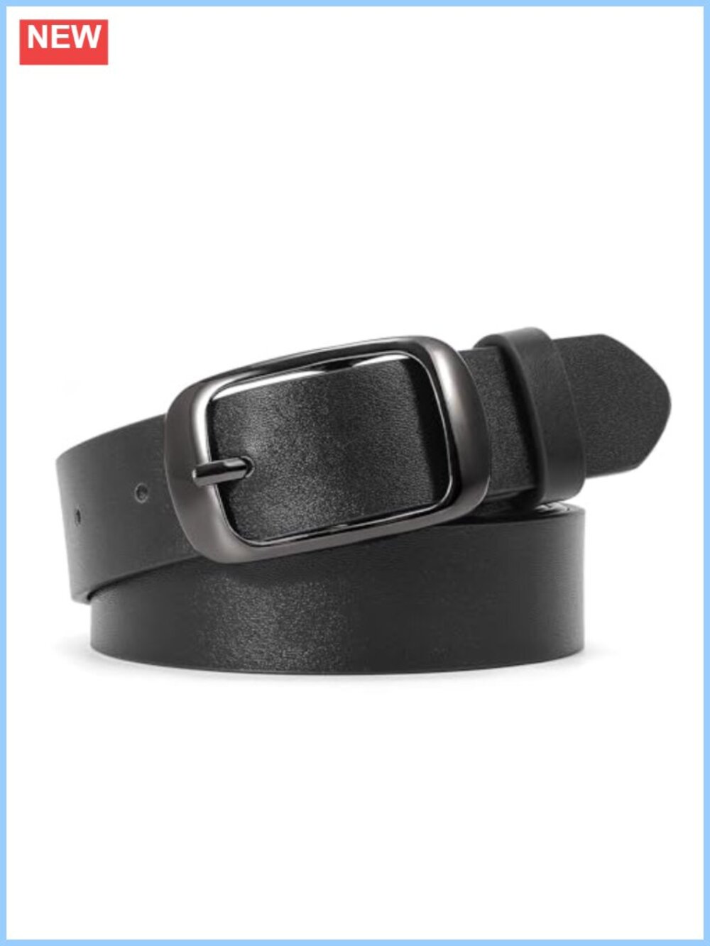 Plus Size PU Leather Belt with Metal Buckle for Women